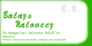 balazs malovecz business card